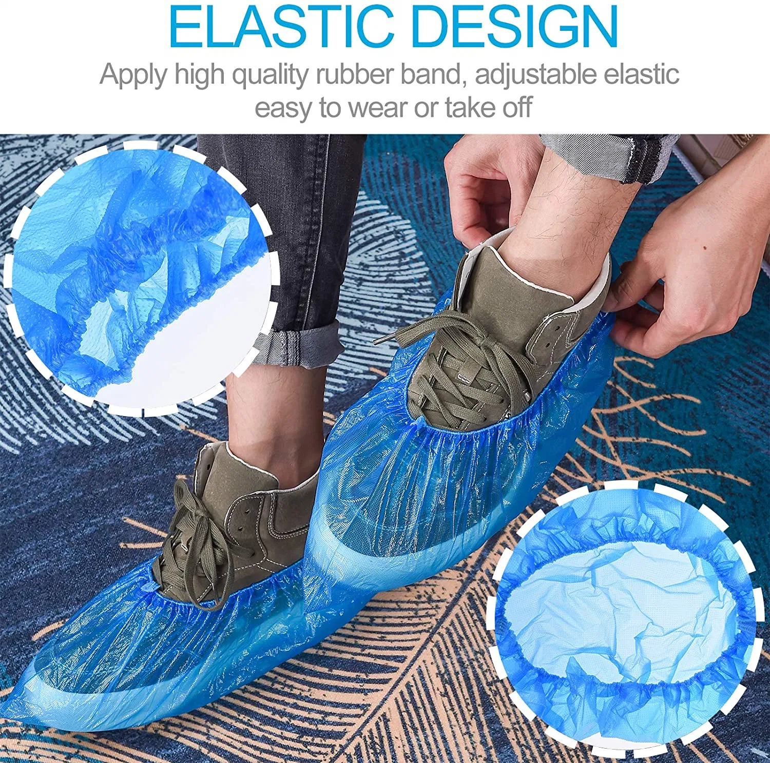 Protector contra el polvo cubrezapatos impermeable Elastic PE plástico para pies desechable Máquina de fabricación de cubrezapatos