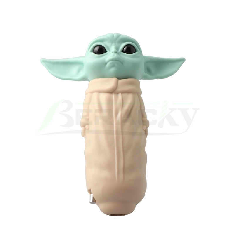 Canalizações manuais em silicone Baby Yoda, colher com taça de vidro para fumadores Acessórios de tabaco