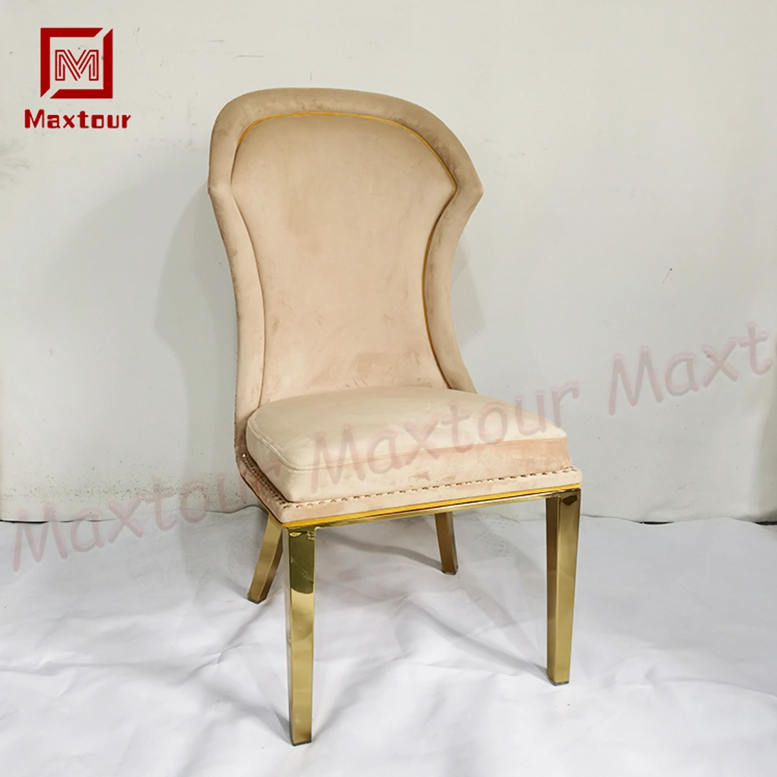 Throne Event Furniture Gold Stainless Steel Home Dining Chair with Ring Luxury Wedding Chair