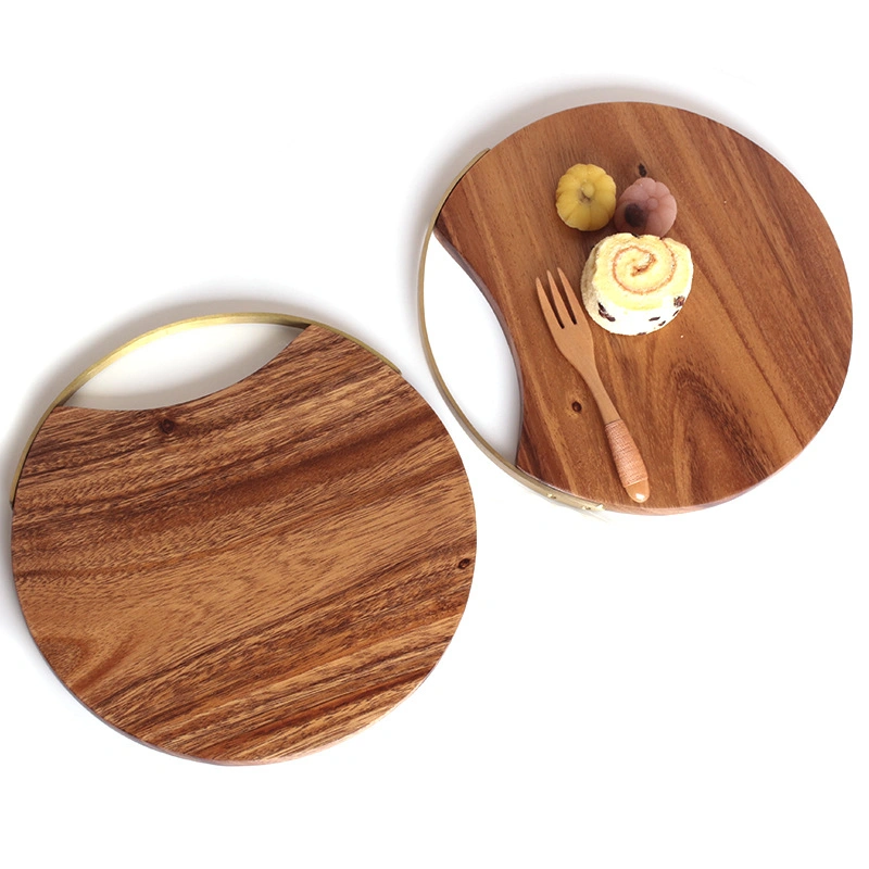 Japanese Creative Cutting Chopping Board Solid Wood Fruit Chopping Board Kitchen Household Round Cooked Food Tray