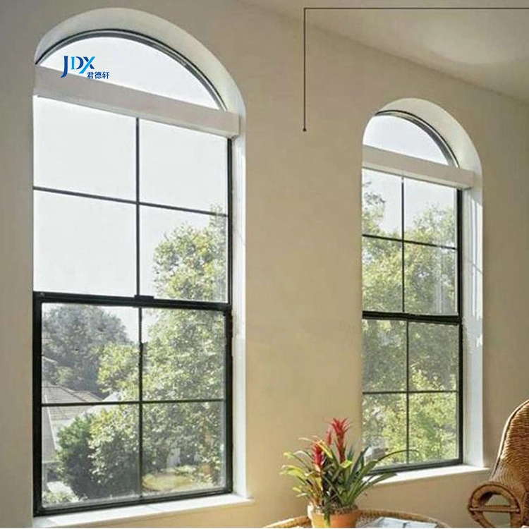 Home Bathroom Windproof White PVC Frame Vinyl Double Hung Windows Impact Aluminum Vertical Sliding Hung Windows