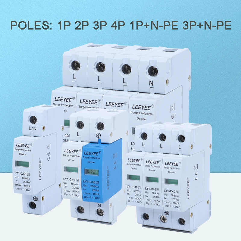 2p 40ka Solar SPD T2 AC Power Surge Protection Device