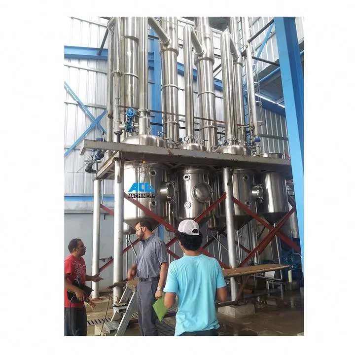 Factory Price Multi-Effect Industry Concentrator Beverage Juice Ketchup Jam Meat Sauce Honey Milk Sugar Vacuum Forced Circulation Mvr Falling Film Evaporator