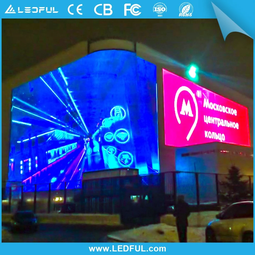 High Permeability Windproof Outdoor LED Advertising Screen Transparent LED Mesh