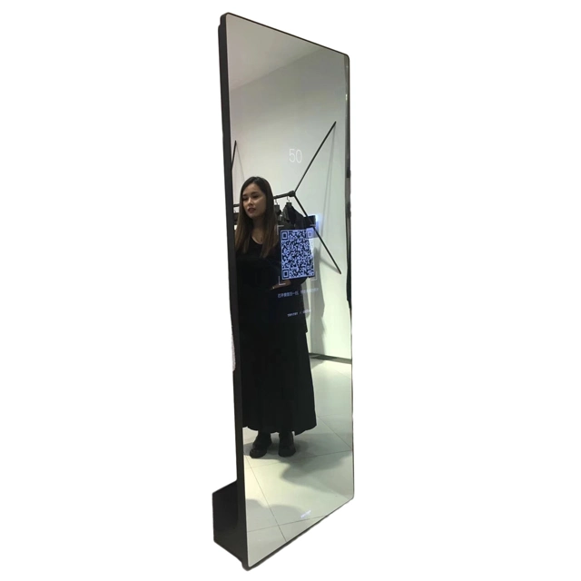 Suelo de 55 pulgadas Magic Mirror Pantalla LCD Monitor LED Red de señalización digital WiFi el reproductor de vídeo Multimedia Ad Reproductor de publicidad