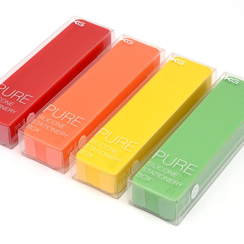 Unbreakable Personalized Candy Color Office/School Silicone Desk Pen Boxes