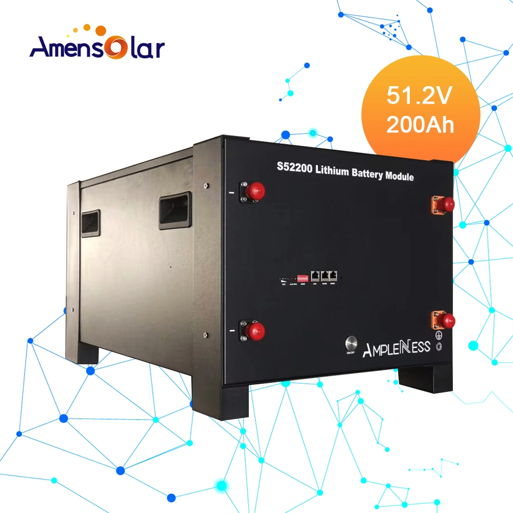 Ampleness New Arrival Solar Stackable Lithium Energy Storage Battery 51.2V 200ah Low Voltage LiFePO4 Battery 10kw for Home Use