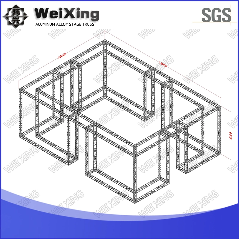 7.7X7.7X6m, 200x200mm Aluminium Truss Messe Messestand Ausstellung Outdoor Eventtruss Display Mobile Advertising Truss