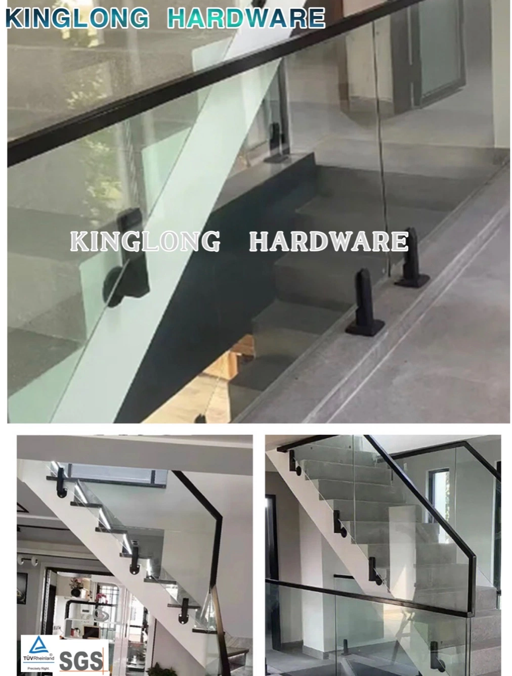 Stair Handrail Fixing Clip Solid Side Clip Stair Glass Clip Corridor Safety Fence Side Glass Clip