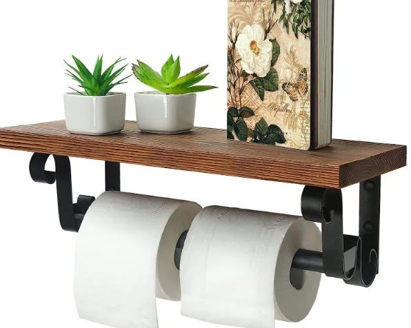 Toilet Paper Holder Gi Heavy Duty DIY Iron Pipe Fitting of Farmhouse Style Roll Tissue Racks Used for Bathroom, Kitchen, Bedroom