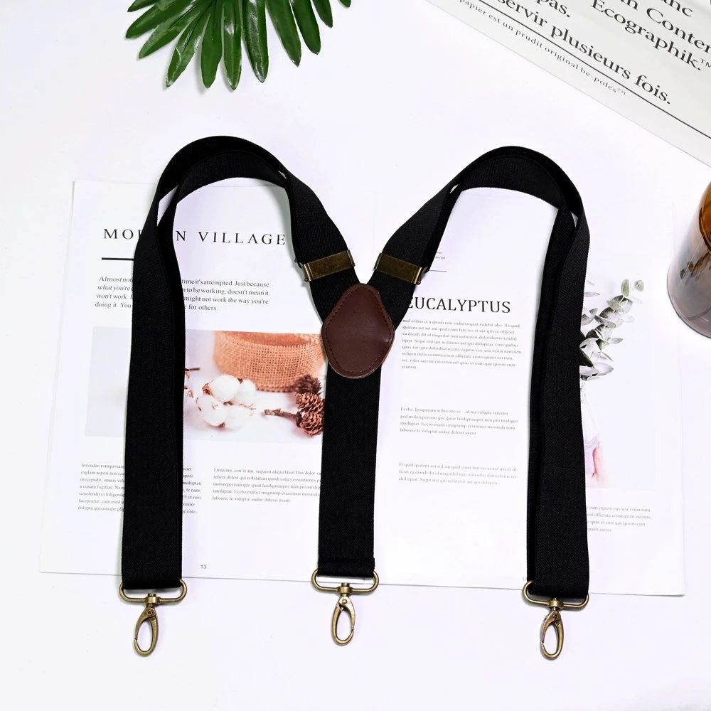 Hook-Clips Suspenders Men Convertible Suspenders Bowtie Set with Belt Loop Braces