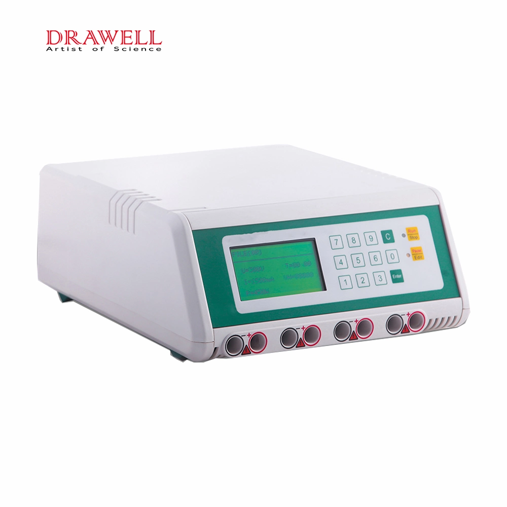 DW-600e pantalla LCD electroforesis Fuente de alimentación Precio Control inteligente automático Fuente de alimentación para equipos de electroforesis en gel