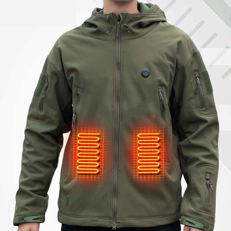 Chaqueta impermeable de invierno recargable de senderismo de caza para hombre