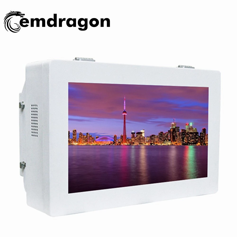 Outdoor Wall Mount Advertising Machine 32 Inch Wall Mount Media Display Cheap All in One Desktop PC New Media Player with Bottom Wheels LED Digital Signage