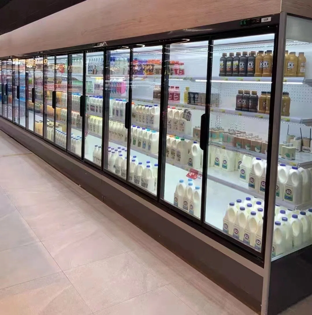 Supermercado Tienda E6 puertas de vidrio refrigeradores comerciales