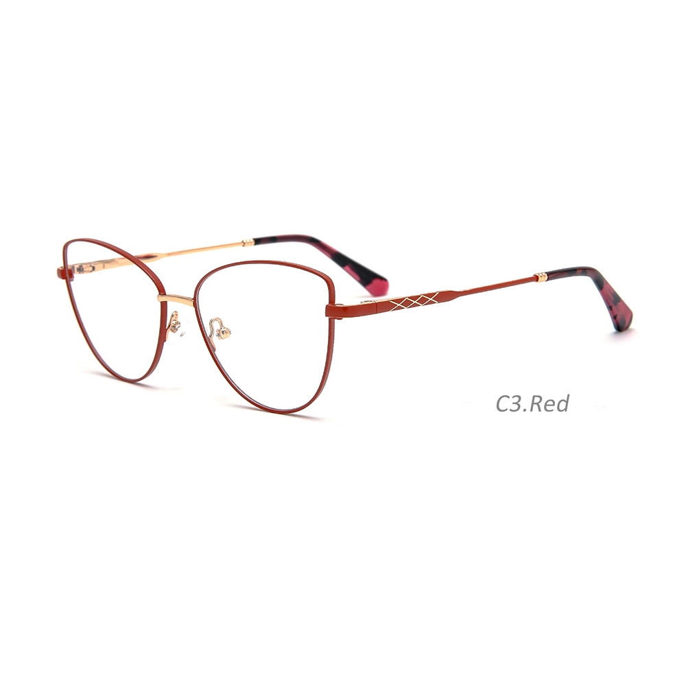 2022 Cat Eye Shape Double Color Ready in Stock Metal Optical Frame