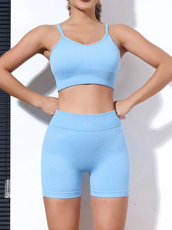 Quick-Drying Sports Yoga Suit Women's High-Waisted Yoga Shorts Fitness Bra