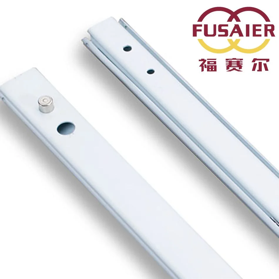 27mm Single Extension Ball Bearing Kitchen Cabinet White Finished Telescopic Channel Drawer Slide