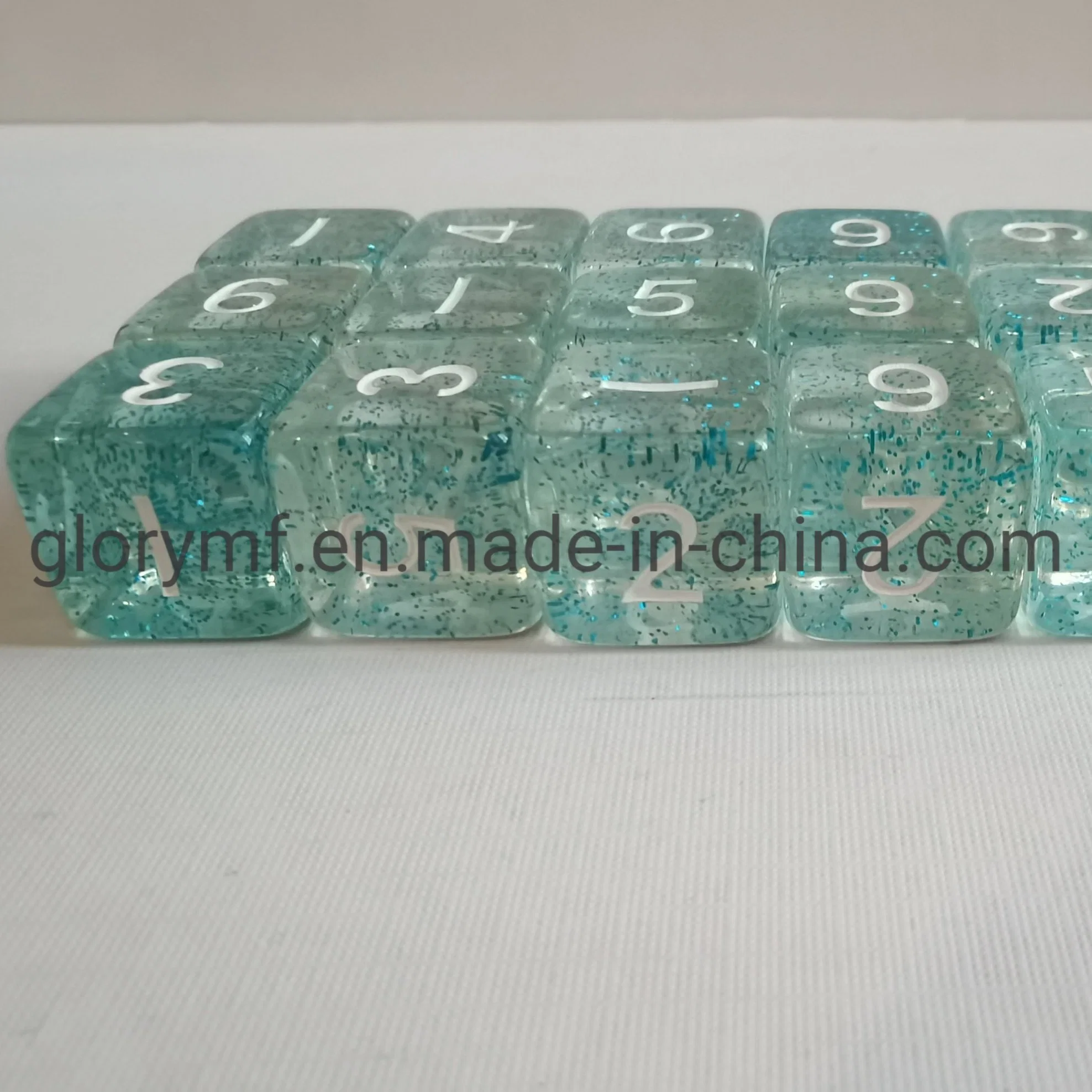 Dice Cube Custom Logo Dice 6 Sided Dice Transparent Mixed Color DOT Number 16mm Dice