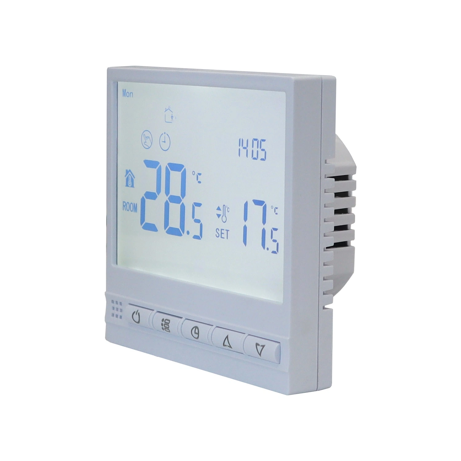 Bouton Style grand écran LCD programmable Thermostat de chauffage au sol avec WiFi APP Commande à distance