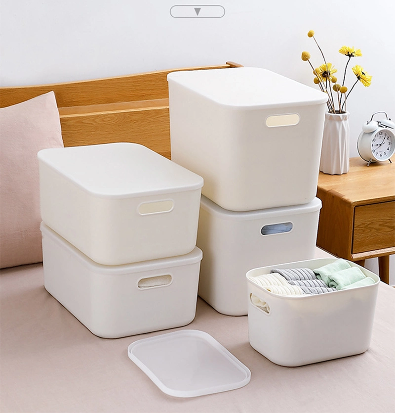 PP Drawer Plastic Cosmetic Organizer Portable Sundries Storage Box with Handle & Lids