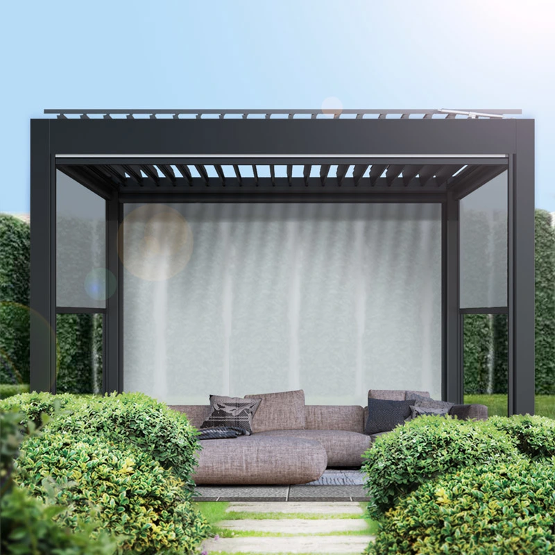 Comercio al por mayor techo eléctrico automatizada de Louvered Pérgola exterior Gazebos sombrillas