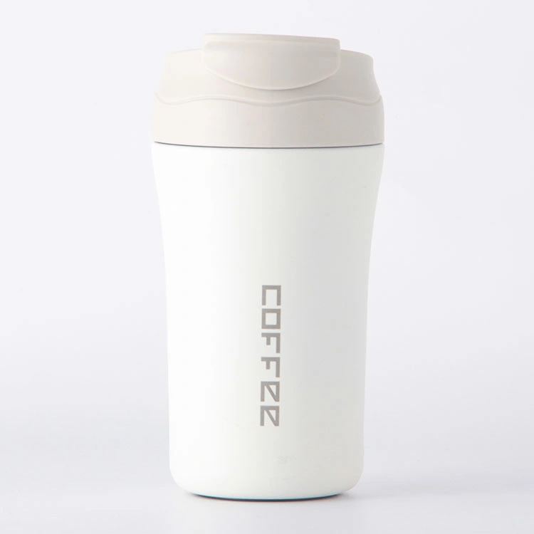 Logotipo de impresión personalizado Durable reutilizable 14oz con aislamiento de vacío Thermo Travel Vaso taza de Café de Doble pared de Acero inoxidable taza con Bounce Tapa de paja