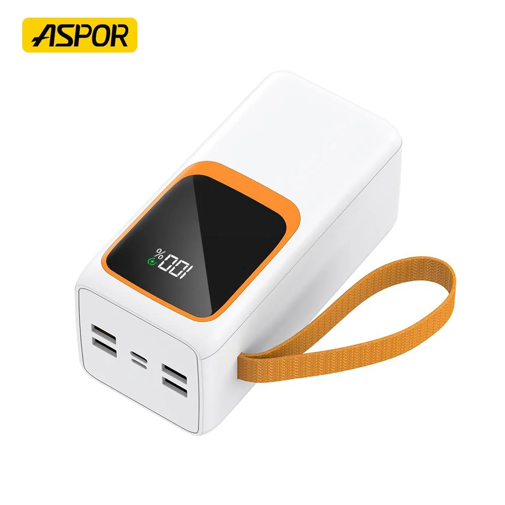 Aspor A350 New Big Capacity 50000mAh Power Bank Super Quick Charging 22.5W Fast Charge Support 7 Devices Charge Together