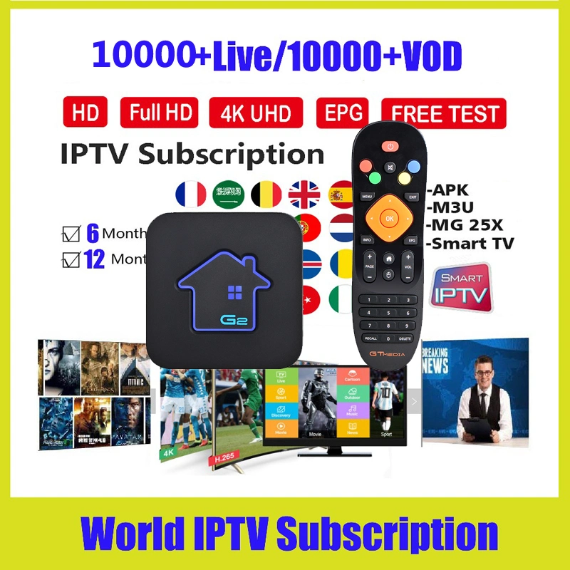 World IPTV Box 2GB RAM 16GB Gt Media G2 for USA/European/Latins Support Watch Netflix in HD 4K Gtmedia Original Gtui Media Player Youtube Smart TV Box Android