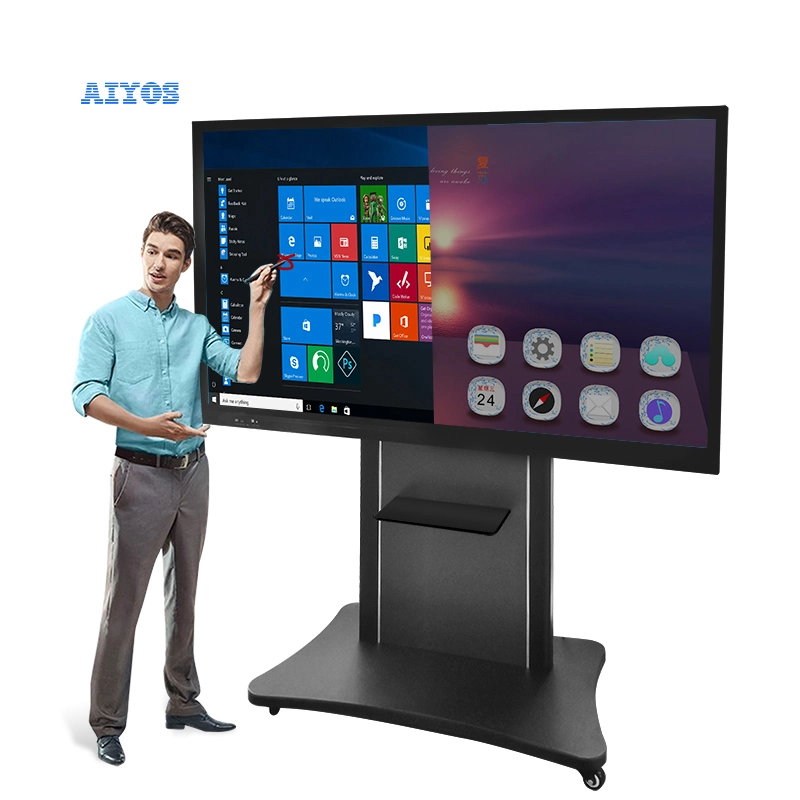 75 85 98 100 Inch Interactive Flat Panel Whiteboard Smart Touch Screen All in One PC LCD Display Smart Board for Education