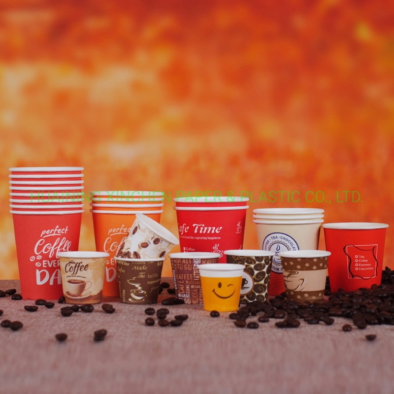 PLA/PE Coated Disposable Single Wall Paper Cup 4oz Brown Kraft Food Grade Paper Glass for Cold Cola Drink or Hot Coffee