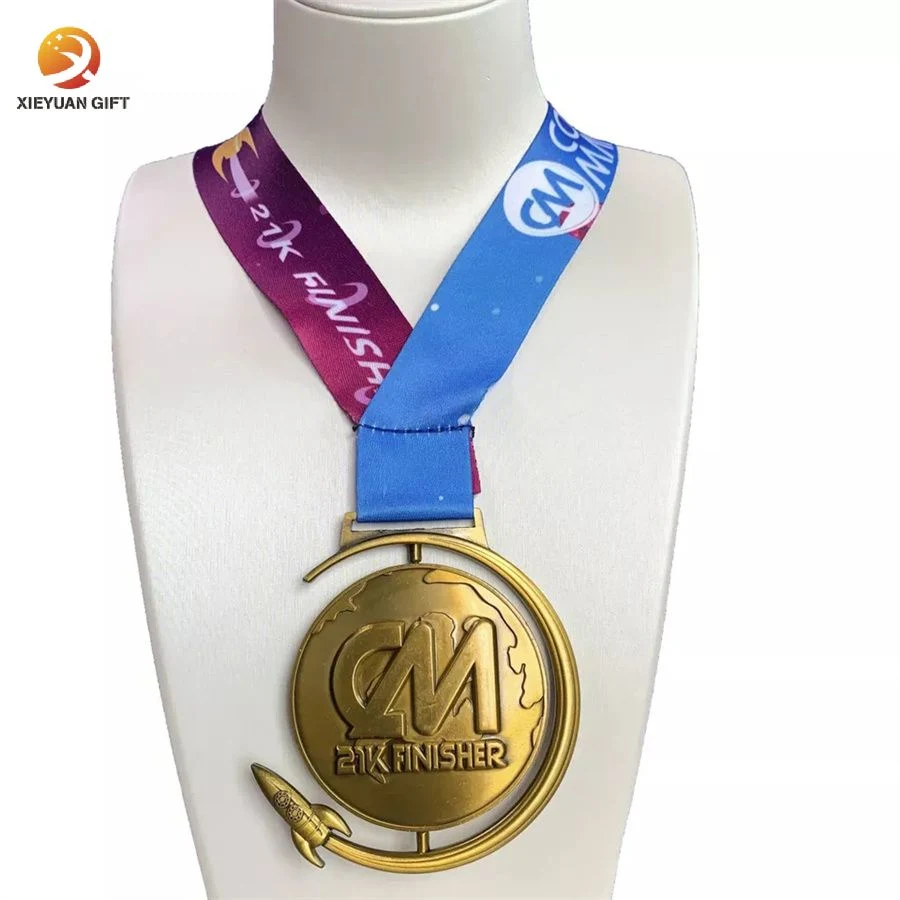 Custom Logo Metal Blank Award Ribbon Exclusive Design Rectangle Royal Rugby Running Marathon Basketball Soccer Medals Sports Medal