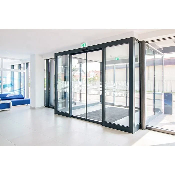 Exterior Conceal Stacking Sliding Double Tempered Aluminum Door Hidden Glass