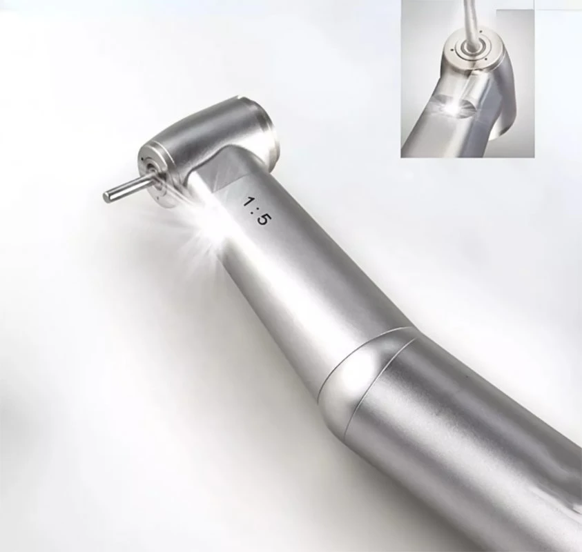 New Design Red Ring Silver Dental Contra Angle Handpiece with LED