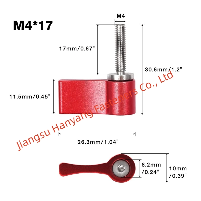 M4*20mm Screw with Handle Thumb Screw Rotary Knob Adjustable Thumb Screw