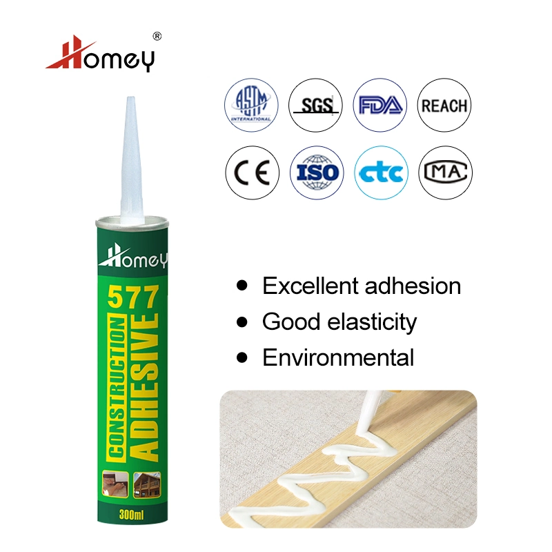 Adhésif en silicone pour clous liquides Caulk blanc Homey pour bois