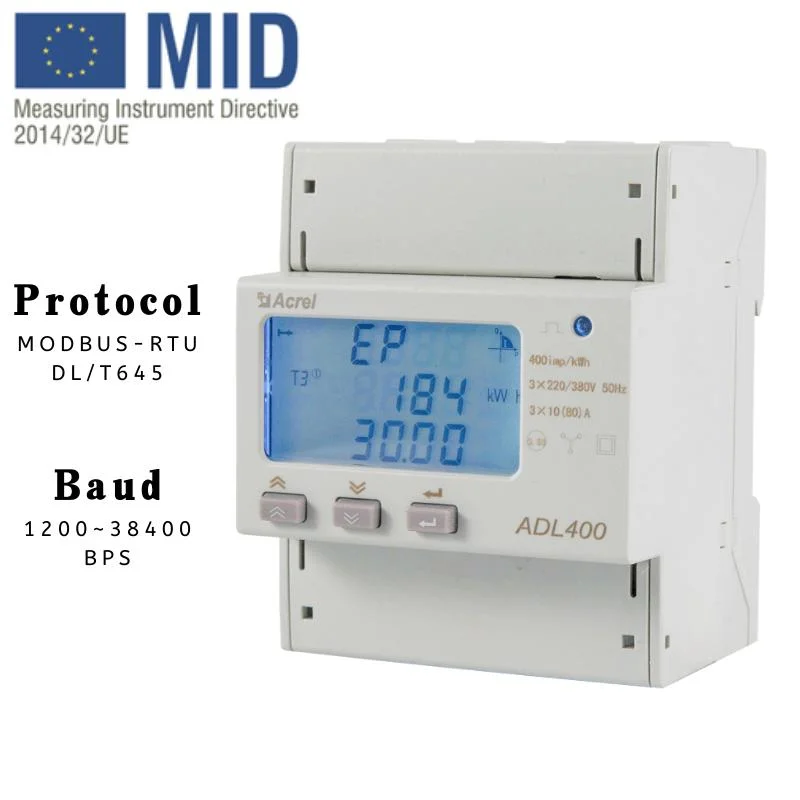 High Cost-Effective Digital AC Three Phase Three-Wire or Four-Wire Electricity Energy Power Watt Hour Meter with MID Certificate RS485 Acrel Factory