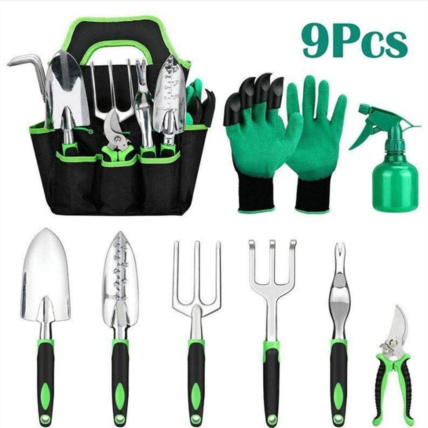 Garden Tool Set with Stainless Steel Trowel