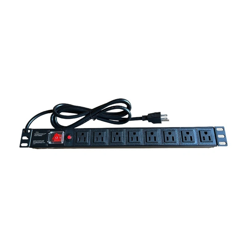 1u American PDU Socket Cabinet with Switch Overload Protection and USB