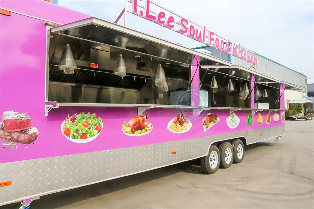 Restauration personnalisée cuisine mobile Pizza BBQ Fast Food Trailer entièrement Distributeur de collations Airstream équipé, Food Truck