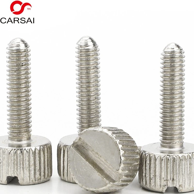 Carbon Steel Nickel-Plated White Zinc Plated Stainless 304 Lotted Pan Round Head Vertical Knurled Coin Slot Straight Hand Thumb Screw Wholesale/Supplier Manufacturer