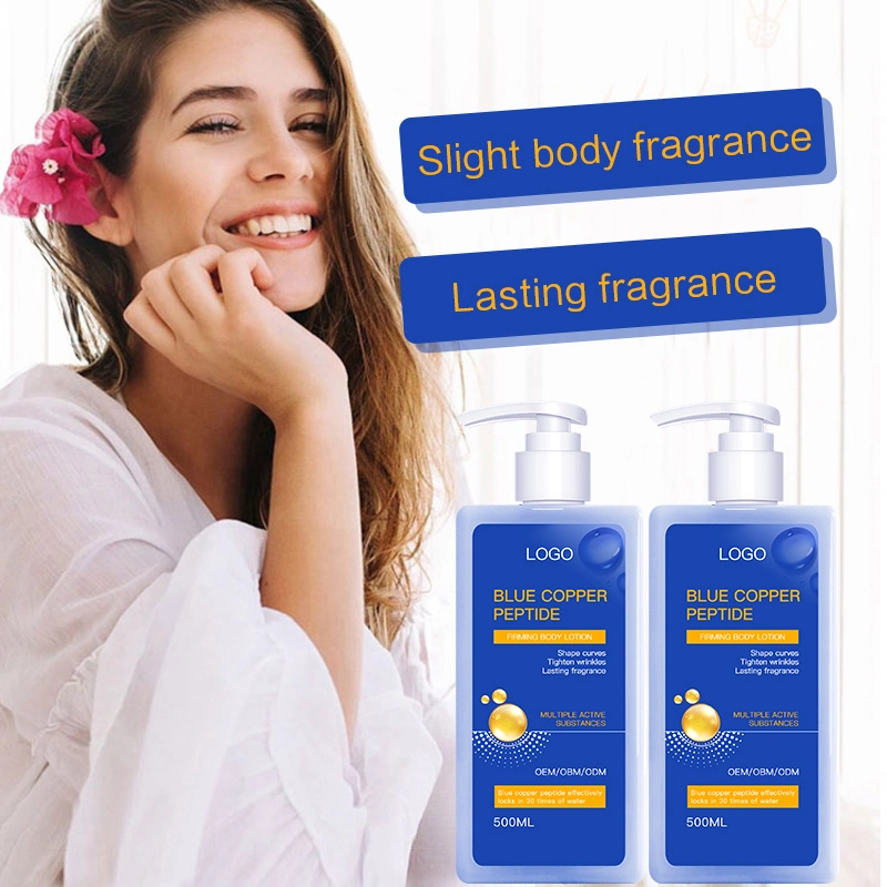 Customize Logo Vegan Organic Brightening Blue Copper Peptide Fragrance Beauty Body Lotion Make Your Skin Fully The Elegant Fragrance