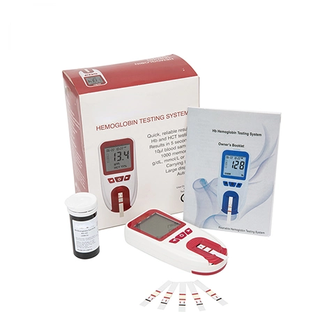 Nuevo analizador de hemoglobina tira de prueba de diabetes batería eléctrica sangre azul Máquina de prueba de hemoglobina