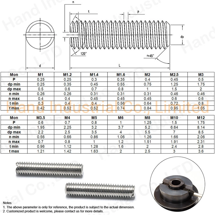 China fabricante de acero Inoxidable acero al carbono ranurado punto Juego de tornillos de ordenador