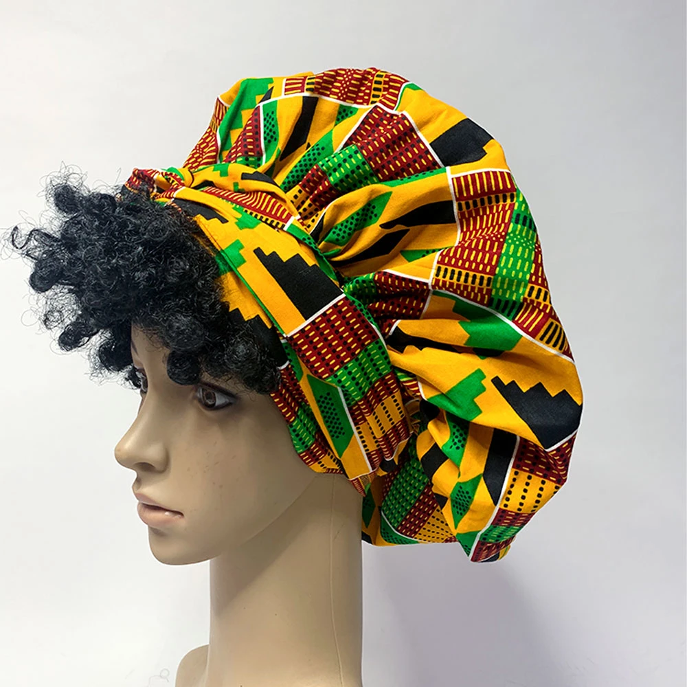 Vendre à chaud de style traditionnel africain Handwrap Ankara Fashion femmes bonnets d'impression