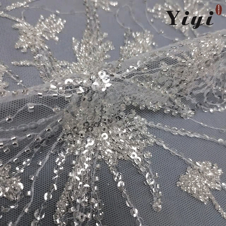 Factory Wholesale/Supplier Beads Sequin Pearl 3D Embroidered Nylon Cutton Polyester Fabric Lace