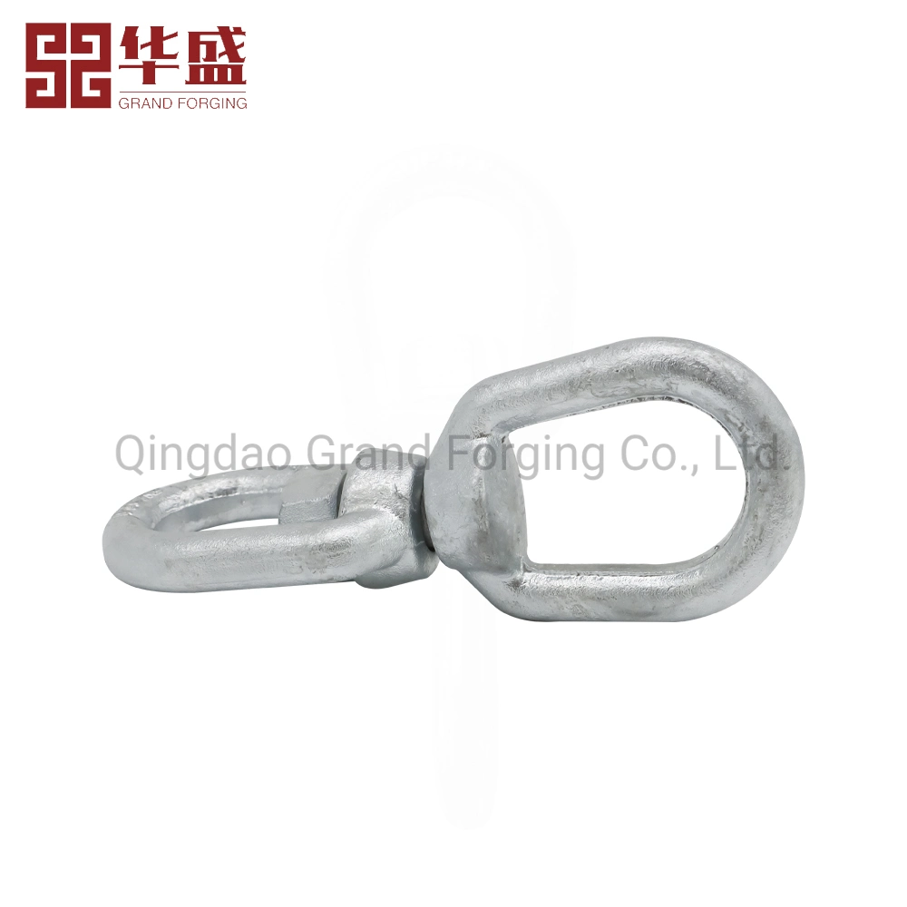 Qingdao Forging Factory High quality/High cost performance  Hot Galvanized G402 Us Type Carbon/Alloy Steel Connecting Rigging Swivel Ring Drop Hot Forging Swivel Ring Sling Ring