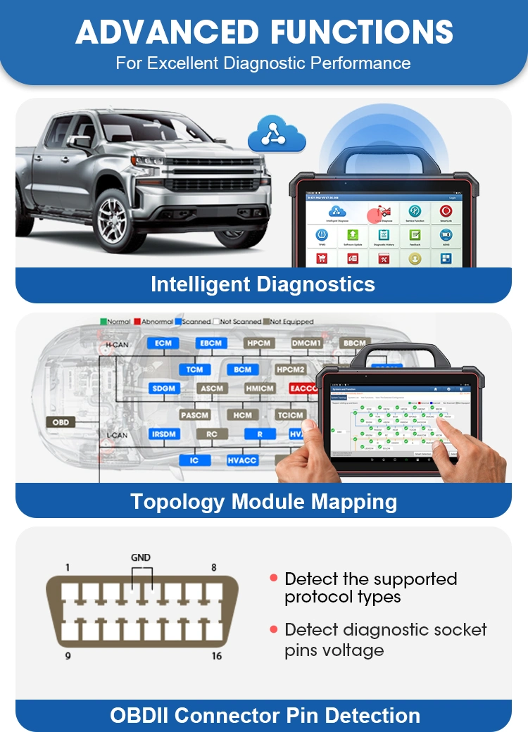 Lanzamiento de Universal X431 Pad Pad VII7 12-24 voltios, 12 de 14 V de la automoción OBD2 Carretilla Max Super Scanner de la reparación de automóviles de Tablet PC Útil