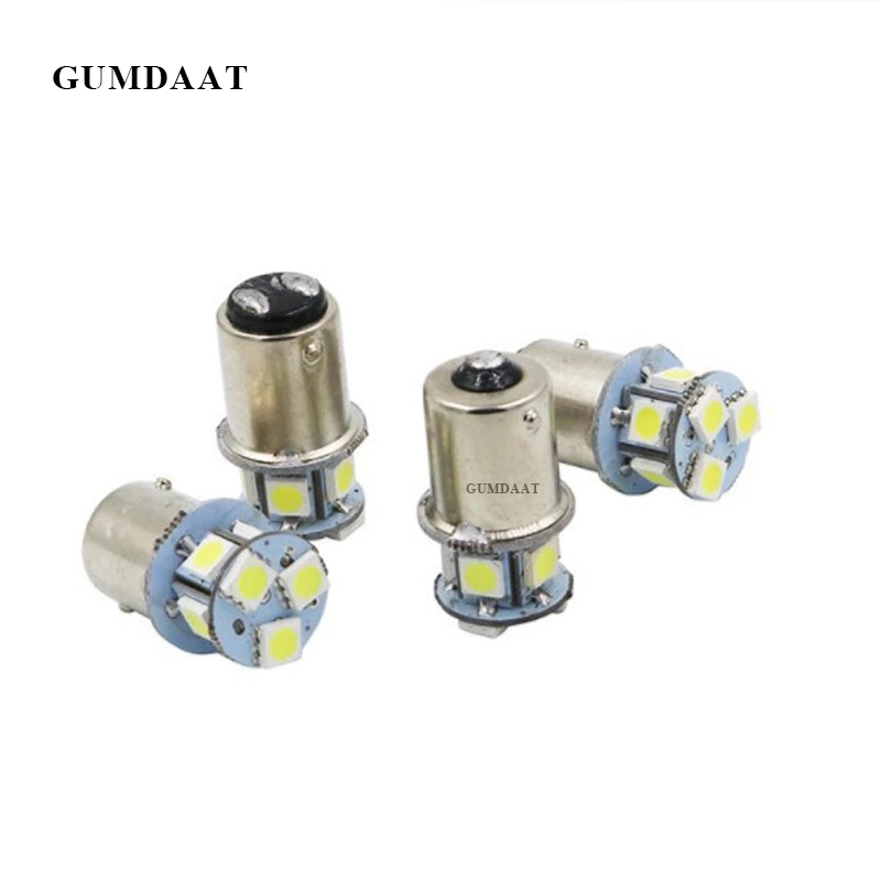 Светодиодные лампы Bay15D 12 в 24 в Super Bright 6000K White 5050 8SMD боковой фонарь