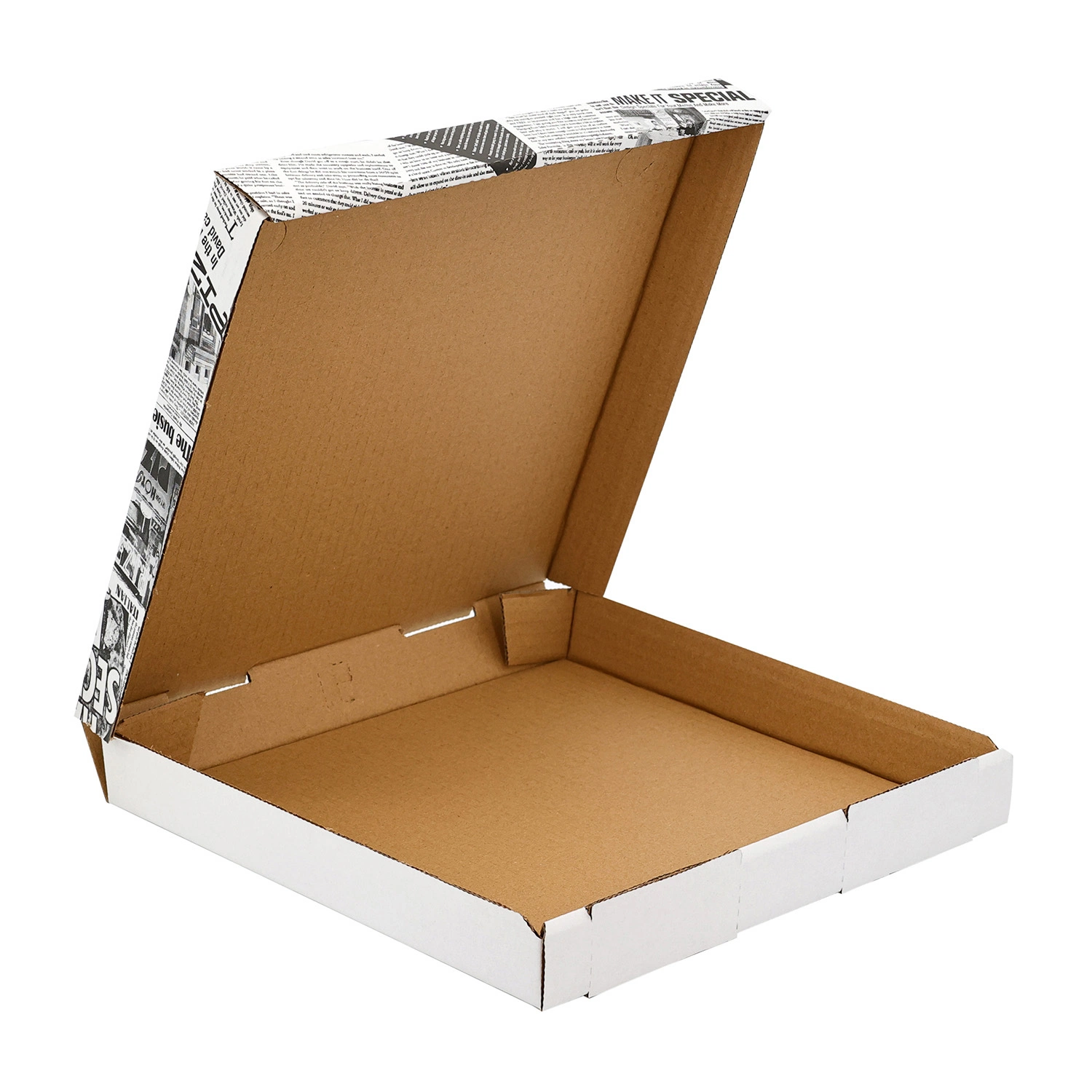 Entrega de fábrica de alta calidad Alimentos Contacto portador sacar al por menor Embalaje cartón ondulado al por mayor Caja de pizza personalizada Kraft